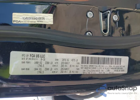 2017 Jeep Compass High Altitude 4X4 z USA, uszkodzony, nr VIN 1C4NJDEB0HD108725